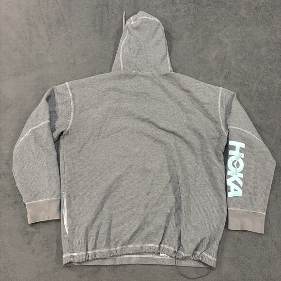 Hoka One One All Day Hoodie Gray Drawstrings Pullover Sweatshirt Men's Size XL - Picture 2 of 10